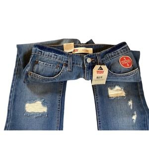 Levi's 511 Slim Fit Stretch Jeans Size 16 Reg 28x28 Distressed NWT $48 MSRP